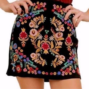 Umgee floral embroidered skirt